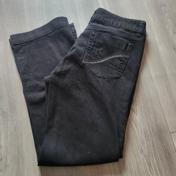 DKNY Jeans Womens Black Denim Straight-Leg Pants Size 10 - Picture 1 of 4